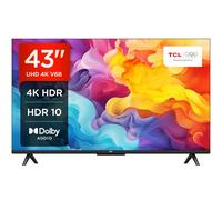 TCL 43V6B 43 Pouces 4K Ultra HD, HDR TV, Smart TV Powered by Google TV (Dolby Audio, Motion Clarity, Voice Control, Compatible avec Google Assistant, Chromecast intégré)