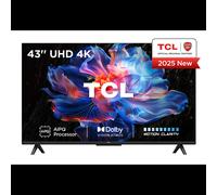 TCL 43V6C 43 Pouces Direct LED TV, 4K HDR TV, Smart TV Powered by Google (Dolby Audio, Motion Clarity, Compatible avec Google Assistant & Alexa, 2025 New Model)