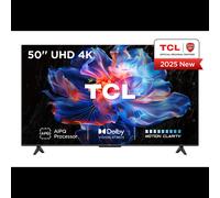 TCL 50V6C TV 50" (127cm) 4K Ultra HD DLED Google TV, HDR10+/Dolby Vision, 3840x2160, 60Hz, WiFi, Ethernet, HDMI 2.1, Métallique