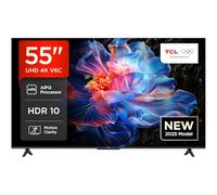 TCL 55V6C 55 Pouces Direct LED TV, 4K HDR TV, Smart TV Powered by Google (Dolby Audio, Motion Clarity, Compatible avec Google Assistant & Alexa, 2025 New Model)