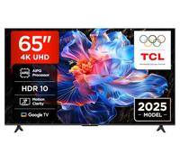 TCL 65V6C 65 Pouces Direct LED TV, 4K HDR TV, Smart TV Powered by Google (Dolby Audio, Motion Clarity, Compatible avec Google Assistant & Alexa, 2025 New Model)