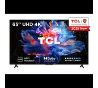 TCL 65V6C TV 65" 4K Ultra HD DLED Smart TV Google TV 12, Dolby Vision/Atmos, HDR10+, 280cd/m², 60Hz, DVB-T2/C/S2, WiFi, Bluetooth 5.4, Métallique