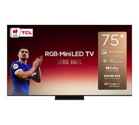 Téléviseur Mini RGB Mini LED noir - TCL - 75"" - Ultra HD 3840 x 2160 - Google TV - 144 Hz - 2000 nits - Commande vocale