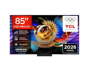 TCL 85Q7D Pro 85” SQD-Mini LED TV, 4K HDR 2000 nits, 1 056 Zones de Gradation, Google TV, Dolby Vision IQ & Atmos, 2.1 Onkyo, 144Hz, Apple AirPlay 2 & Alexa