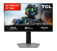 TCL Moniteur QD-Mini-LED 25G64 25 Pouces, résolution Full HD, 300 Hz, Panneau IPS Rapide, HDR 600 nits, Temps de réponse GTG de 1 ms, AMD Freesync Premium, Compatible G-Sync