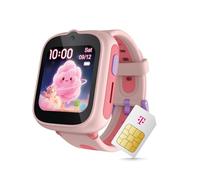 TCL MT48X 4G Montre connectée pour Enfant, Rose Cosmique, GPS, appels LTE, Bouton d'urgence, étanche 5 ATM, avec Carte SIM Telekom et Bon d'achat Amazon de 30 €