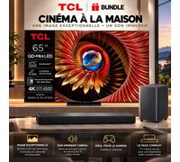 TCL Q8C TV QD Mini LED 65 pouces, 4K HDR Premium 4500, ZeroBorder™ + Barre de son
