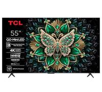 TCL TV LED 4K QD Mini 144Hz 55C69K 140 cm avec Google et système sonore Onkyo x Dolby Atmos 2.1