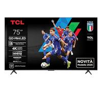 TCL TV LED 4K QD Mini 144Hz 75C69K 191 cm avec Google et système sonore Onkyo x Dolby Atmos 2.1