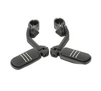 TCMT Repose-pieds de protection de moteur chromé coudé de 32 mm pour Harley Davidson (2 repose-pieds + pinces de montage, noir mat)