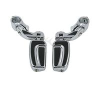 TCMT Repose-pieds Highway adaptés pour Harley Touring Road King Street Glide Softail Sportster Dyna avec repose-pieds coudés courts pour protection moteur 1,25"