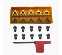 TCMT32.51 Jeu d'inserts en carbure pour support de tournage STFCR16 avec 10 vis hexagonales et clé T15 pour les opérations de semi-finition et de finition