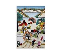 TCNDFZ Maud Lewis SkiersArt Peinture sur toile classique Impression sur toile pour salon Décoration murale sans cadre 20 x 30 cm