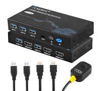 TCNEWCL 8K 60Hz Commutateur KVM Switch USB 3.0 HDMI 4K 120Hz pour 2 PC sur 1 écran, support HDR, Dolby Audio, 3D, HDCP avec 2 Câble HDMI 2.1 et 2 câble USB 3.0