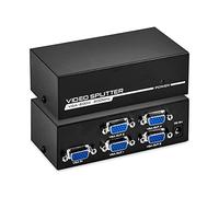 TCNEWCL Splitter VGA 1 en 4 Sorties, Répartiteur VGA 4 Ports Splitter Box, 4 écrans Distributeur Audio Vidéo Supporte 200 MHz Résolution 1920 x 1400