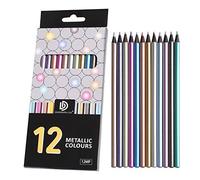 TCNGKIJIUK 12 Crayons de Couleur Métallisés Crayons de Couleur Métalliques Set de 12 Couleurs Uniques pour Dessin Coloriage Esquisse Croquis Crayon de Couleur pour Adultes Artistes Débutants