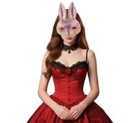 TCNGKIJIUK Masque d’Halloween pour Adultes Masque de Lapin À Paillettes en EVA Demi-Masque d’Halloween Animal Lapin Costume de Fête pour Carnaval Cosplay Déguisement Mascarade Théâtre Noël