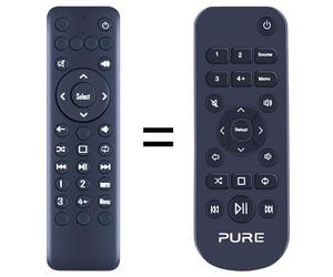 TCNOUMT Télécommande de rechange pour système de musique tout-en-un Pure Evoke C-D4, radio FM, radio Internet