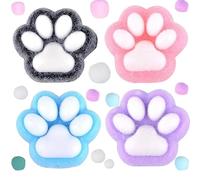 Tcnzdy 4PCS Jouet Patte de Chat, Mignon Squeeze Jouets, Chat Patte Géante, Jouets à Presser pour Soulager l'Anxiété, Fidget Toys pour Relaxation détente, Fidget Toys Anti Stress