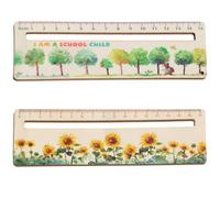 Tcnzdy Aide à la lecture pour enfants - Règle personnalisée - Aide à la lecture - Marque-page en bois - Règle d'aide à la lecture - Pour filles et garçons (jaune, vert)