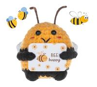 Tcnzdy Peluche Les Abeilles, Cadeau Positif, Mini Poupée en Peluche Tricotée, Cadeau De Soutien Émotionnel Doux, Adapté Au Travail Et À L'Apprentissage Et Au Soutien Émotionnel De La Vie Quotidienne