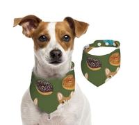 Tcoay Beignets de Corgi Corgi Mignon,Bavoir pour Animaux de Compagnie, écharpe, Bandana pour Chats et Chiens, Serviette pour Chiens, écharpe réglable pour Animaux de Compagnie,S
