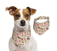 Tcoay Border Terrier Chien Fleurs Vintage,Bavoir pour Animaux de Compagnie, écharpe, Bandana pour Chats et Chiens, Serviette pour Chiens, écharpe réglable pour Animaux de Compagnie,S