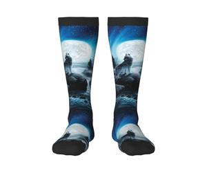 Tcoay Chaussettes chaudes pour adultes, chaussettes de sport en polyester, motif « Ressentiment du loup »