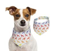 Tcoay Chiens Boxer Arc-en-Ciel (recadré),Bavoir pour Animaux de Compagnie, écharpe, Bandana pour Chats et Chiens, Serviette pour Chiens, écharpe réglable pour Animaux de Compagnie,S