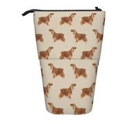 Tcoay Cocker Spaniel Chien Chien de Chasse Sable, Debout Porte-Crayon Sac de Papeterie Pochette à Crayons Organisateur Trousse à Crayons télescopique