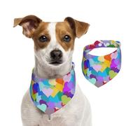 Tcoay Confettis en Forme de cœur Arc-en-Ciel,Bavoir pour Animaux de Compagnie, écharpe, Bandana pour Chats et Chiens, Serviette pour Chiens, écharpe réglable pour Animaux de Compagnie,S