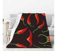 Tcoay Couverture décorative en Flanelle, jeté de lit en Peluche, Couverture de lit pour canapé et Voyages, Rouge Piment