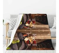 Tcoay Couverture décorative en Flanelle, jeté de lit en Peluche, Couverture de lit pour canapé et Voyage, imprimé Cave à vin Rouge
