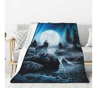 Tcoay Couverture décorative en Flanelle, jeté de lit en Peluche, Couverture de lit pour canapé et Voyages, Motif « Ressentiment du Loup ».