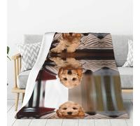 Tcoay Couverture décorative en Flanelle, jeté de lit en Peluche, Couverture pour lit, canapé et Voyage, Motif Cockapoo Beige bouclé pour Chiens de Compagnie