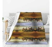 Tcoay Couverture décorative en Flanelle, jeté de lit Moelleux, Couverture pour la literie, Le canapé et Les Voyages, Toscane Vue du Village Ancien de Montepulciano, Italie, par Temps Nuageux.