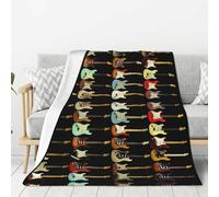 Tcoay Couvertures décoratives en Flanelle, jeté de lit en Peluche, Couverture de lit pour canapé et Voyages, Collection Guitares