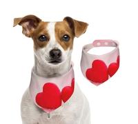 Tcoay Cœur Rouge imprimé à Paillettes Roses,Bavoir pour Animaux de Compagnie, écharpe, Bandana pour Chats et Chiens, Serviette pour Chiens, écharpe réglable pour Animaux de Compagnie,S