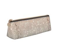 Tcoay Étoile dorée Scintillante Style Glamour Vintage, Trousse à Crayons Triangulaire Portable avec Fermeture éclair, Sac cosmétique en Cuir PVC pour Adolescents et Adultes