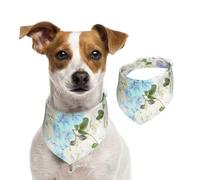 Tcoay Fleurs Hortensia Blanc Bleu Marine Dégradé,Bavoir pour Animaux de Compagnie, écharpe, Bandana pour Chats et Chiens, Serviette pour Chiens, écharpe réglable pour Animaux de Compagnie,L