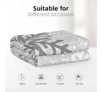 Tcoay Flocons de Neige Gris argenté et Blancs Scintillants de Noël,Jeté de canapé-lit, Couverture décorative, Couverture de Voyage 30 x 40 Pouces