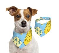 Tcoay Fromage et Fromage Bleu,Bavoir pour Animaux de Compagnie, écharpe, Bandana pour Chats et Chiens, Serviette pour Chiens, écharpe réglable pour Animaux de Compagnie,S