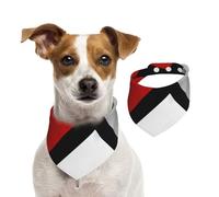 Tcoay Géométrique Rouge Gris Noir Blanc,Bavoir pour Animaux de Compagnie, écharpe, Bandana pour Chats et Chiens, Serviette pour Chiens, écharpe réglable pour Animaux de Compagnie,S