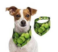 Tcoay Imprimé Chou de Bruxelles Vert,Bavoir pour Animaux de Compagnie, écharpe, Bandana pour Chats et Chiens, Serviette pour Chiens, écharpe réglable pour Animaux de Compagnie,S