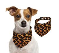 Tcoay Imprimé léopard foncé,Bavoir pour Animaux de Compagnie, écharpe, Bandana pour Chats et Chiens, Serviette pour Chiens, écharpe réglable pour Animaux de Compagnie,M