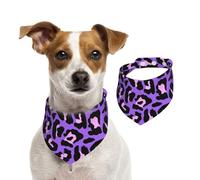Tcoay Imprimé léopard Violet Fluo et Rose,Bavoir pour Animaux de Compagnie, écharpe, Bandana pour Chats et Chiens, Serviette pour Chiens, écharpe réglable pour Animaux de Compagnie,S