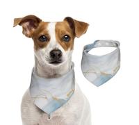 Tcoay Imprimé marbre Blanc Bleu,Bavoir pour Animaux de Compagnie, écharpe, Bandana pour Chats et Chiens, Serviette pour Chiens, écharpe réglable pour Animaux de Compagnie,S