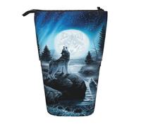 Tcoay Le ressentiment du Loup, Porte-Crayon Debout, Sac de Papeterie, Pochette à Crayons, Organisateur, étui à Crayons télescopique