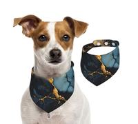 Tcoay Marbré Or Noir,Bavoir pour Animaux de Compagnie, écharpe, Bandana pour Chats et Chiens, Serviette pour Chiens, écharpe réglable pour Animaux de Compagnie,M