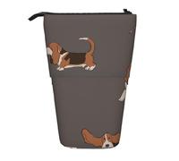 Tcoay Mignon Basset Hound, Porte-Crayon Debout, Sac de Papeterie, Pochette à Crayons, Organisateur, étui à Crayons télescopique